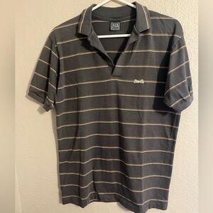 Le Tigre Charcoal and Tan Striped Polo Shirt
